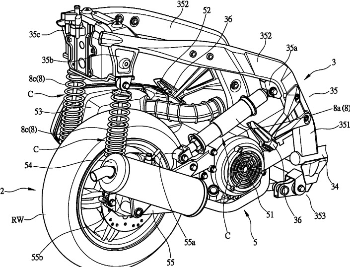 踏板摩托车构造图解(踏板摩托车的原理图)